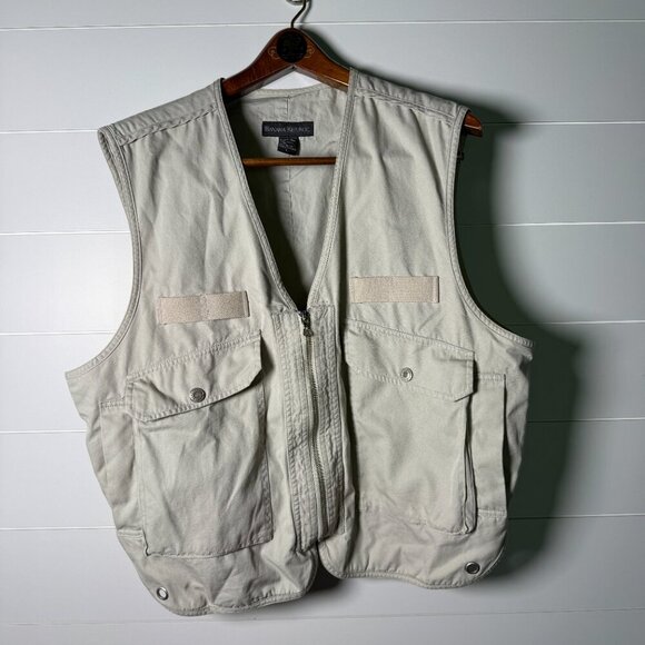 Banana Republic Vest Mens Large Tan Safari Multi Pocket Travel‎ Outdoor Fishing - Picture 1 of 10